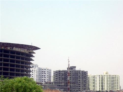 Housing complexes under construction in Pune.