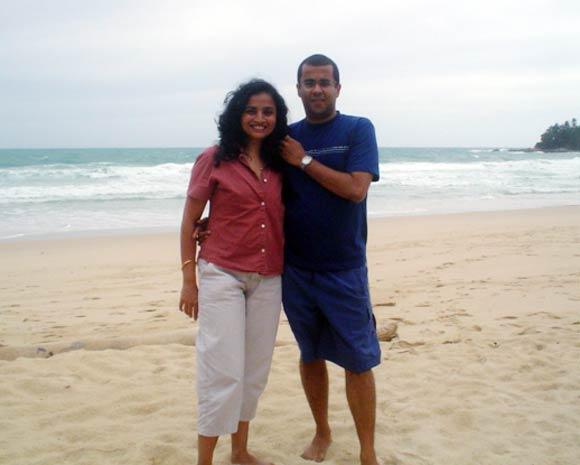 Anusha with Chetan Bhagat