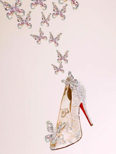 The Cinderella shoes created by Christian Louboutin in association with Disney