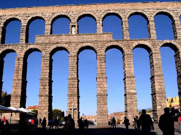 The landmark aqueduct bridge of Segovia