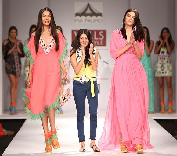 Pia Pauro's (centre) collection was floral and flirty.