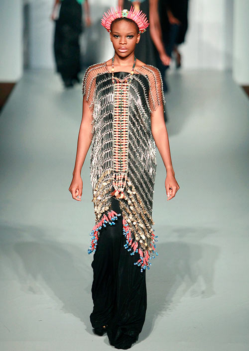 An Anita Quansah creation, showcased at Lagos Fashion and Design Week in Lagos October 25, 2012