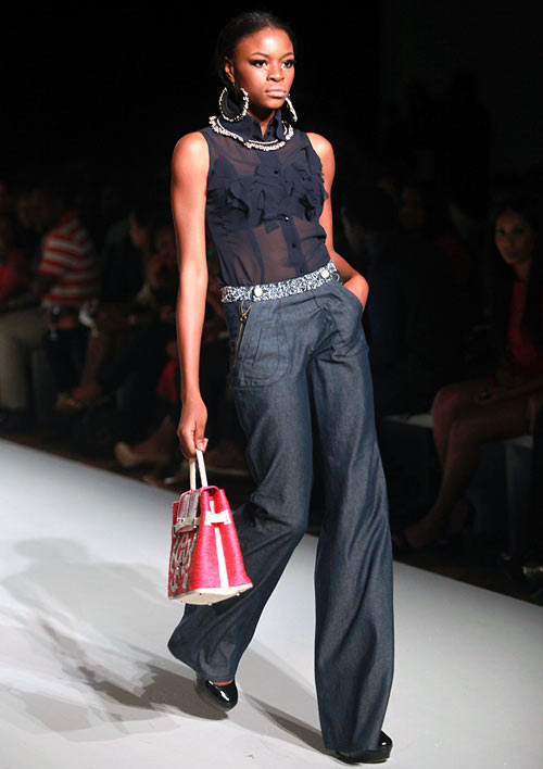 A Sunny Rose creation, showcased at Lagos Fashion and Design Week in Lagos October 27, 2012
