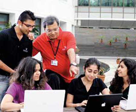 Students at Whistling Woods International campus in Flim City, Mumbai