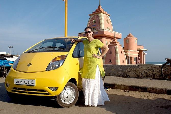 Vanessa Able with her faithful Nano in Kanyakumari