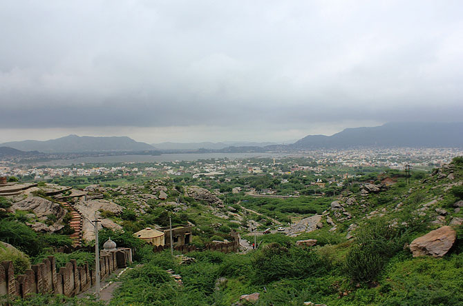 A panoramic view of Ajmer, Rajasthan.