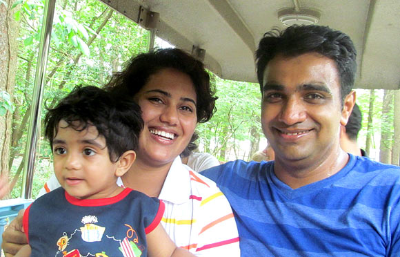 Wife Ashwini and son Avnish with Amit Bhagwat