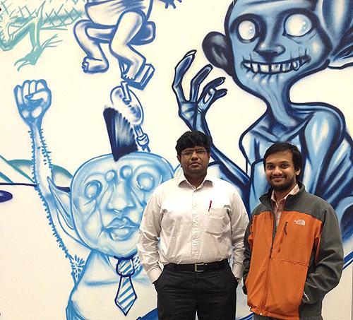 Sriram Iyer (L) along with his friend Venkat Venkatramani