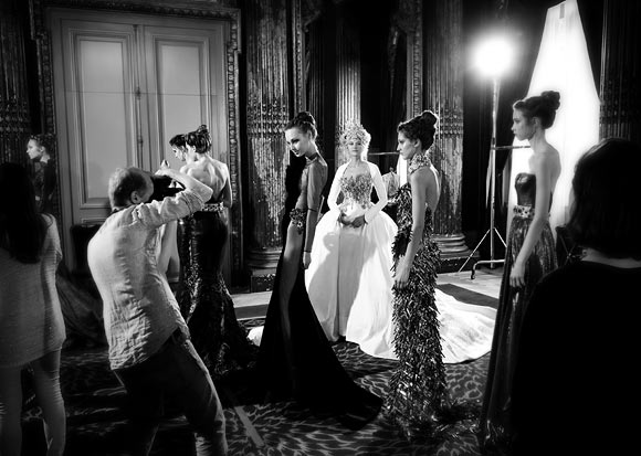 Backstage at the Tony Yaacoub showing, Paris Fashion Week Haute-Couture Fall/Winter 2013-2014 