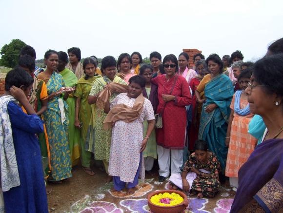 Vandana Gopikumar with the inmates of The Banyan at an outing