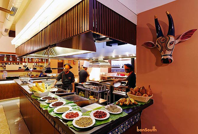 Inside BonSouth, a fast food restaurant in Bangalore
