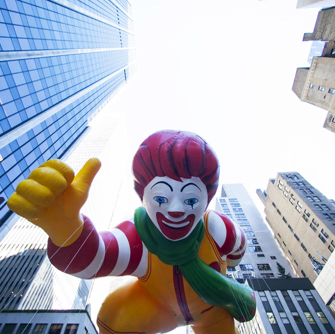 It was at McDonalds that Jawed Habib learnt the most important of his career. Seen here A Ronald McDonald balloon floats down Sixth Avenue during the 87th Macy's Thanksgiving Day Parade in New York.