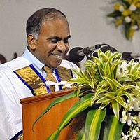 Subra Suresh delivering the keynote address at the 50th Convocation of the Indian Institute of Technology (IIT) Madras in Chennai, India, on Friday, July 19, 2013