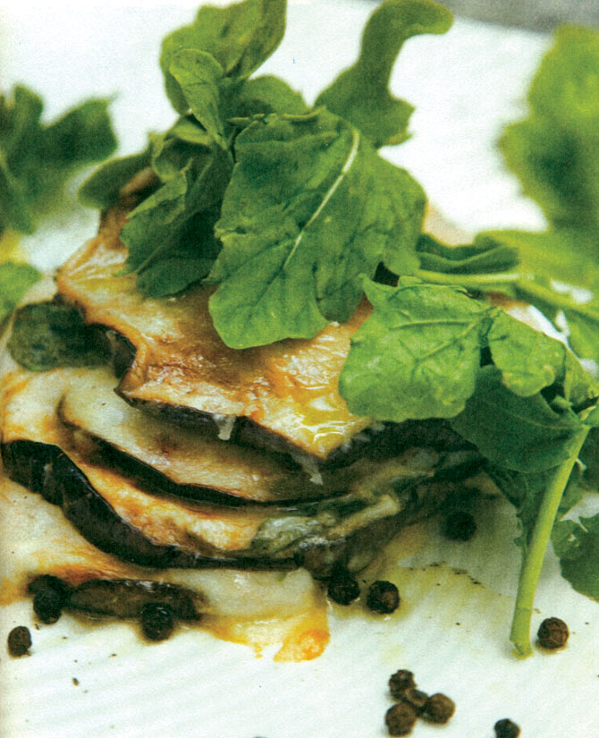 Eggplant Parmesan in white sauce