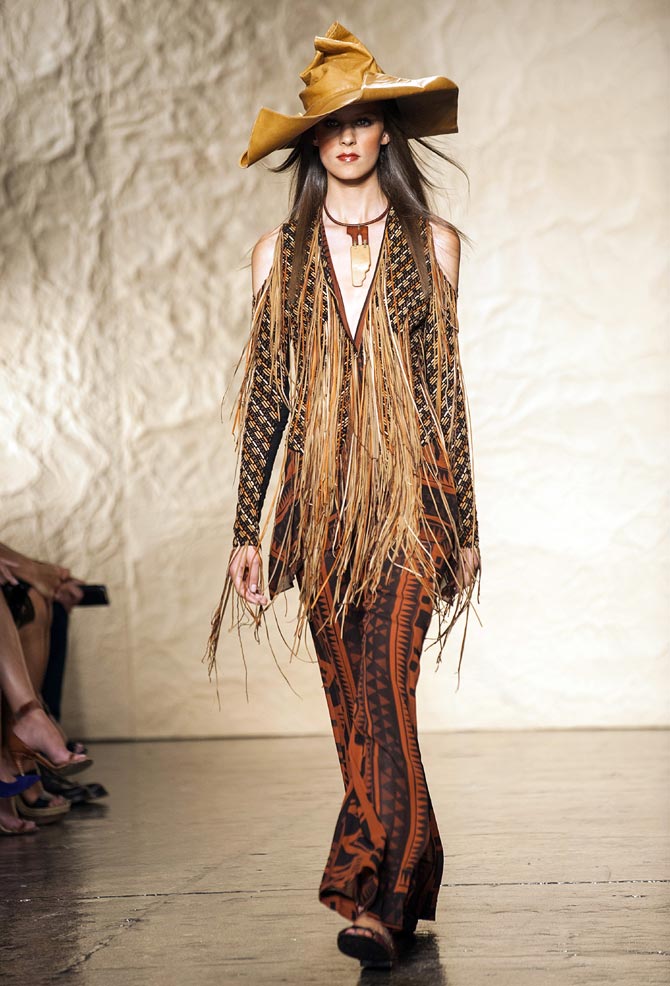 A model walks the runway for Donna Karan at the New York Fashion Week