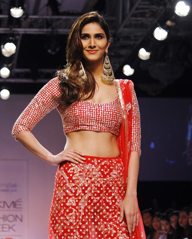 Vaani Kapoor showstops for Payal Singhal at Lakme Fashion Week Winter/ Festive 2014.