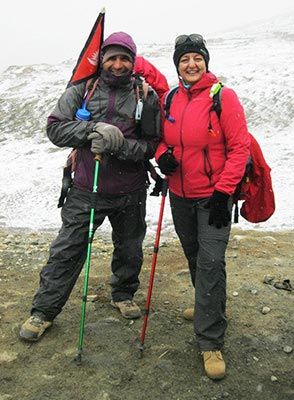 Gauri Jayaram with a guide in Nepal 