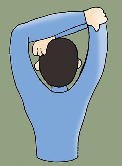Overhead triceps stretch