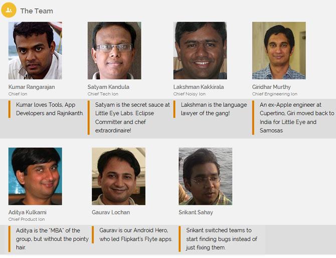 A collage of co-founders of Little Eye labs, the first Indian tech company to be taken over by Facebook.