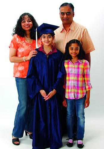 Tanishq Abraham with his father Bijou, mother Taji and younger sister Tiara