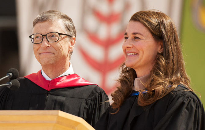 Bill and Melinda Gates at the 123rd Stanford Commencement on June 15.