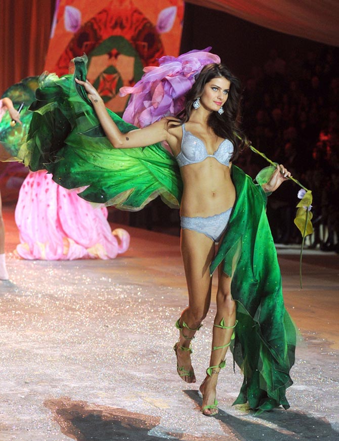 Isabeli Fontana walks the runway during the 2012 Victoria's Secret Fashion Show at the Lexington Avenue Armory in New York City.