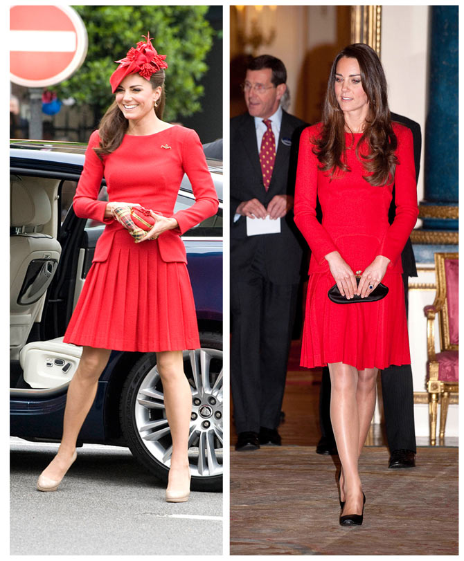 The pretty red dress is among the many that Kate has worn more than once. Unlike many public figures, the Duchess has no qualms in being seen in the same outfit multiple times.