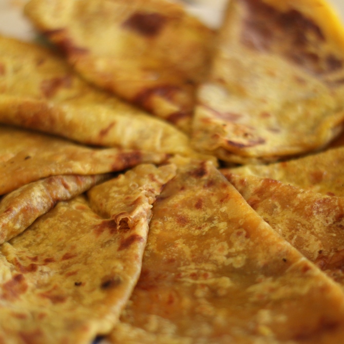 Puran poli is a popular Maharashtrian delicacy made during Holi. It is one of the things offered to the bonfire on the day of Holi