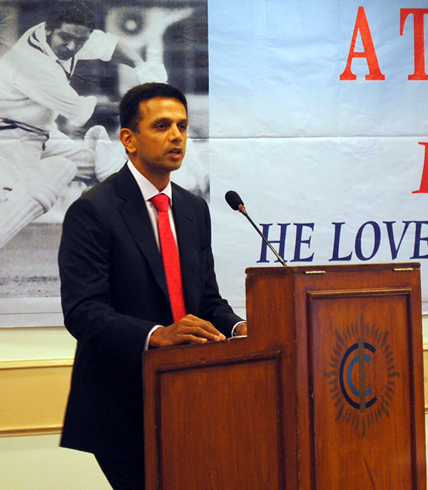 Rahul Dravid speaks at the annual Dilip Sardesai Memorial Lecture, at the Cricket Club of India 
