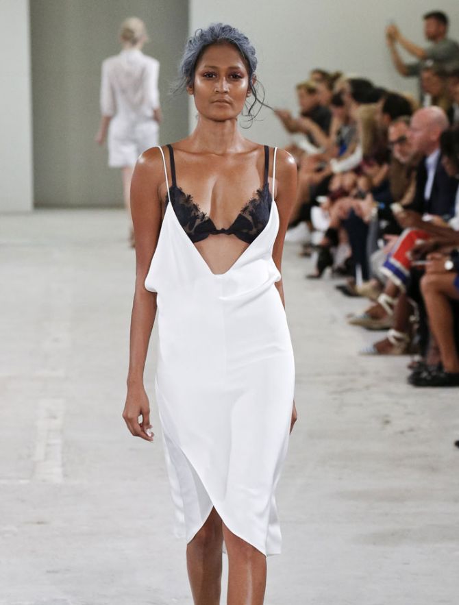 Surelee Joseph walks for Azede Jean-Pierre at New York Fashion Week