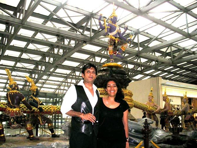 Sumit Bawa with his wife Akil