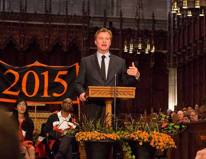 Christopher Nolan addresses students at Princeton University
