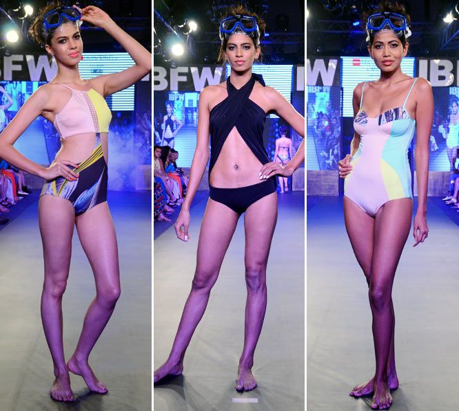 Models in Akriti Grover creations at the India Beach Fashion Week 