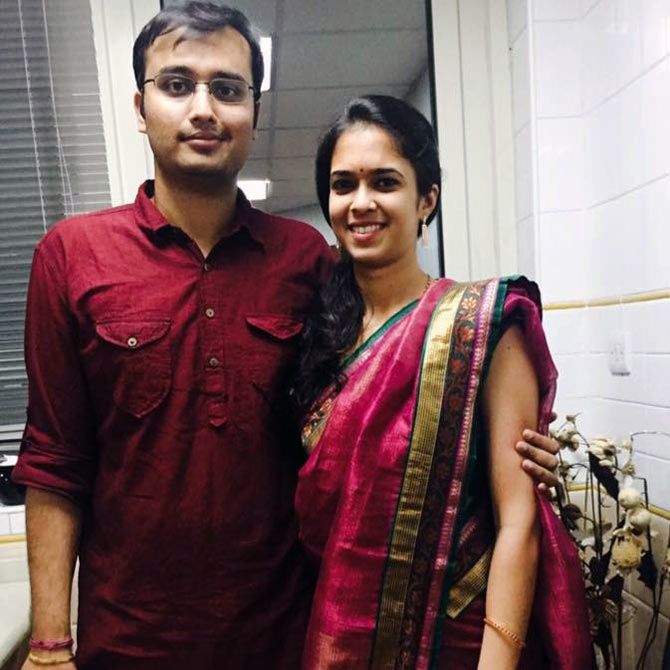 Arpith Bhat with his wife