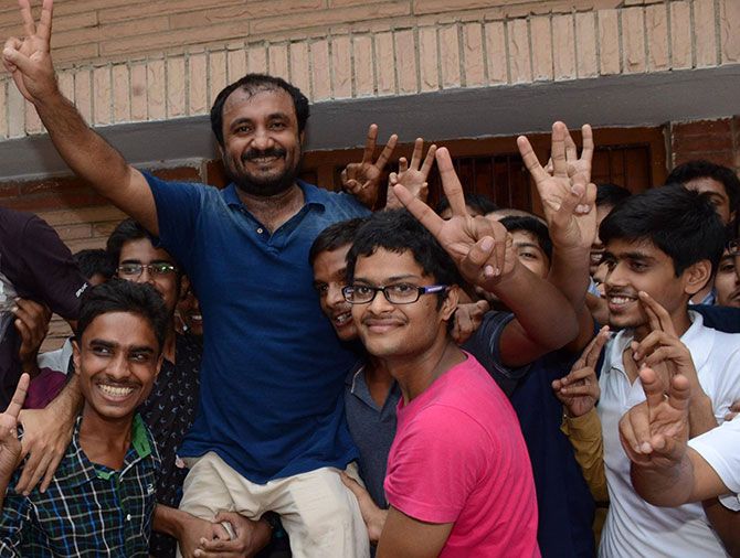 Anand Kumar celebrates the success with his students