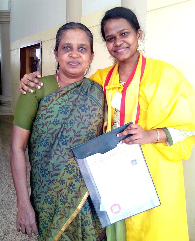 Chitra (right) with her mother