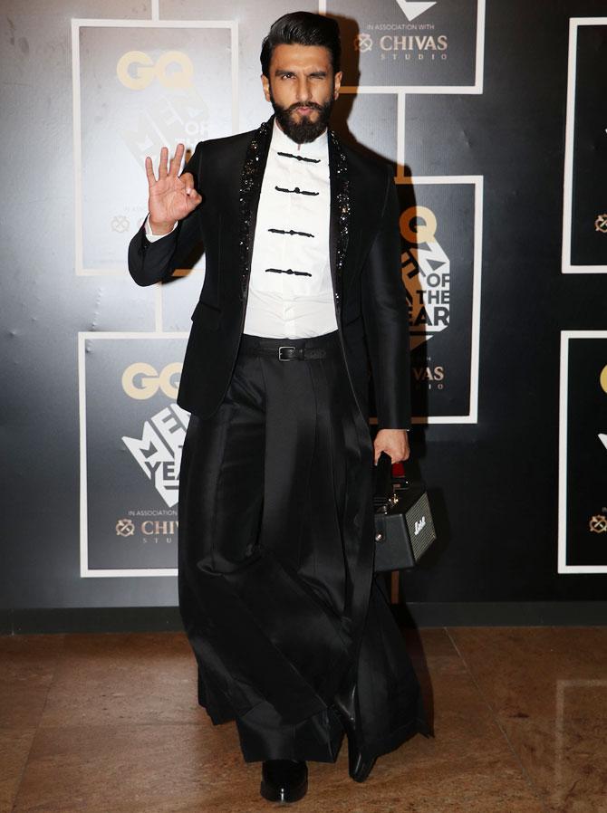 In Pics: Ranveer's black suit was made for a prince! - Rediff.com Get Ahead