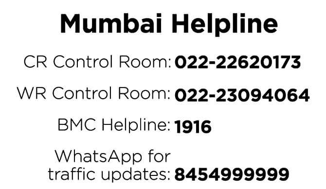 Mumbai Rains helplines 2017