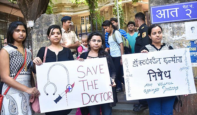 Thousands of doctors went on strike in Maharashtra demanding security at government hospitals.