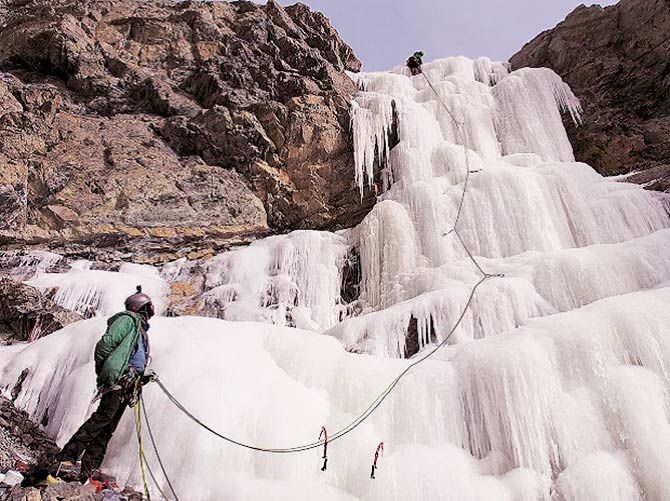 ice climbing in spiti valley, himachal pradesh