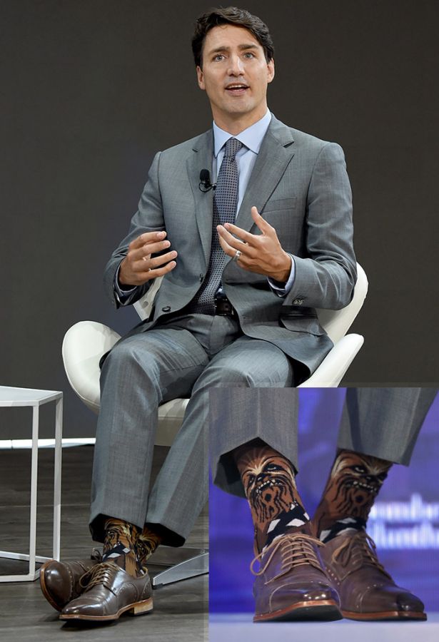 Justin Trudeau Star Wars Chewbacca socks