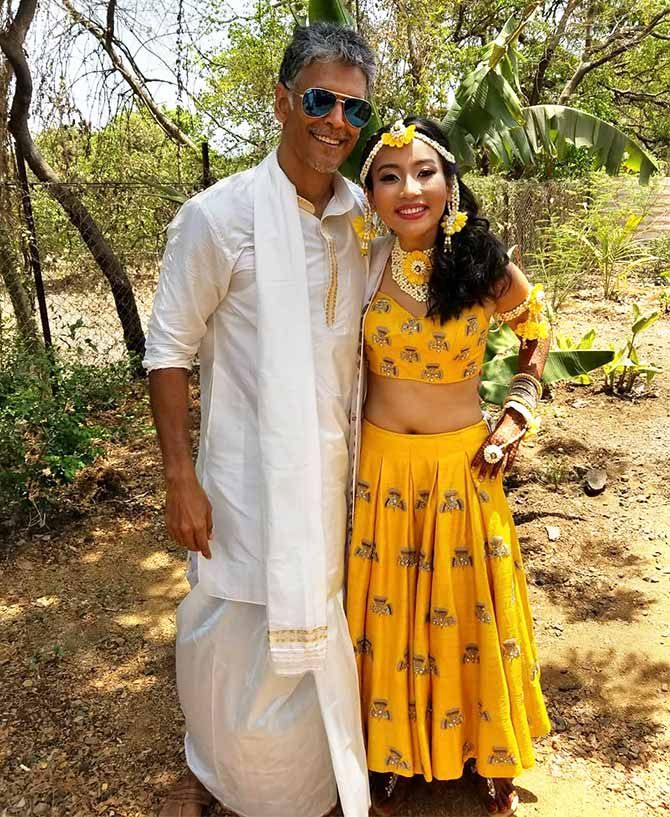 Milind Soman marries Ankita Konwar