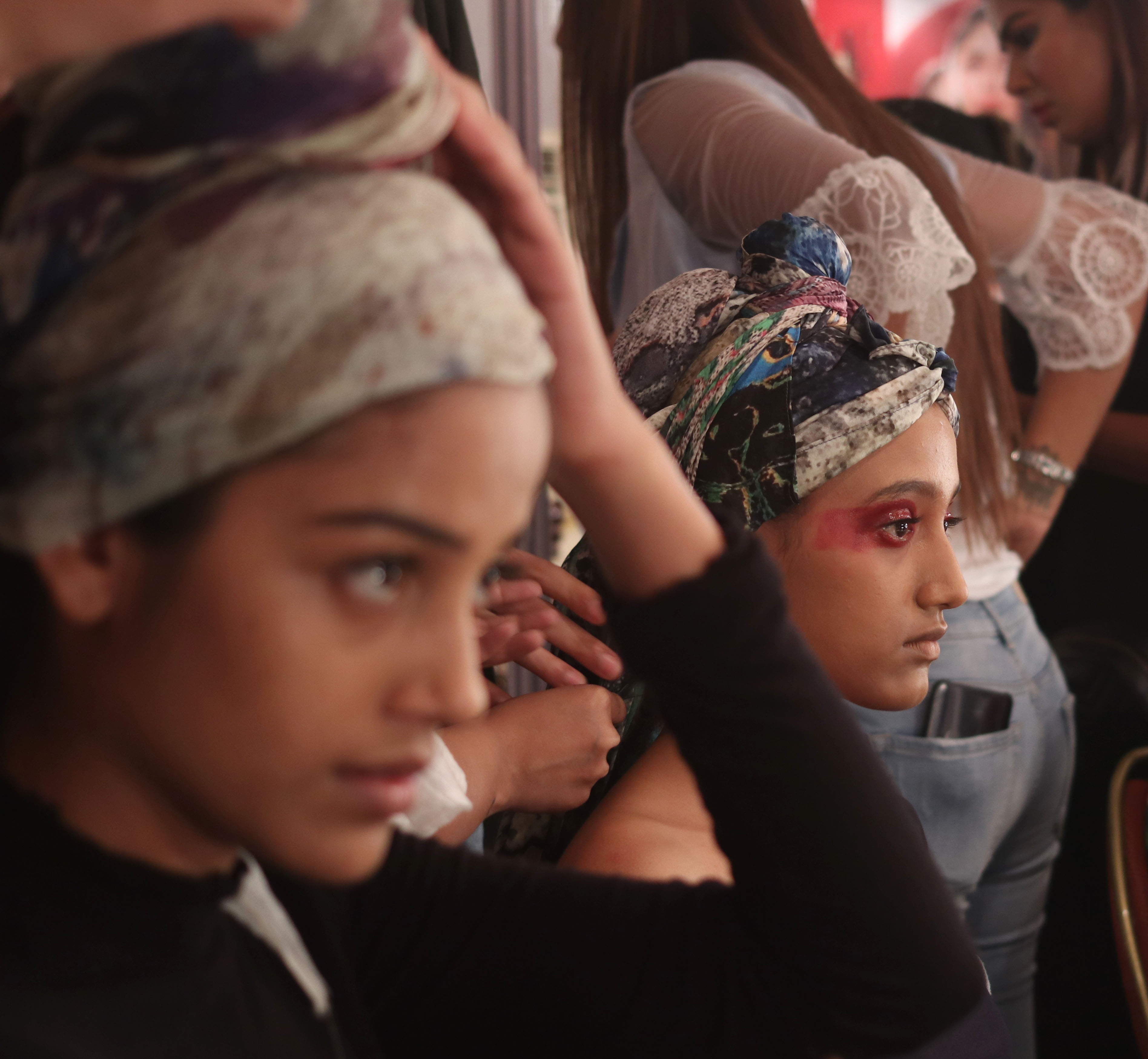 Models backstage at Lakme fashion week summer/resort 2018