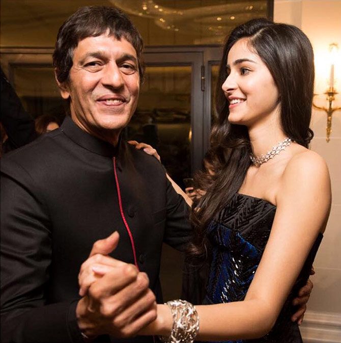 Chunky Pandey with his daughter