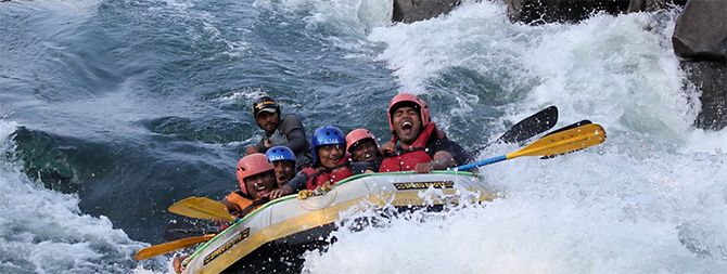River rafting on the Siang. Photograph: Courtesy Arunachal Tourism.