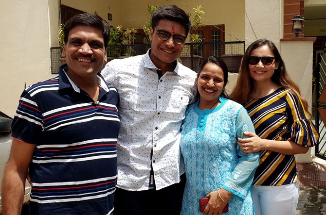 Aman Garg with his family