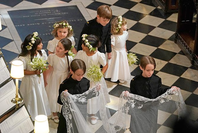 Bridesmaids and pageboys at royal wedding