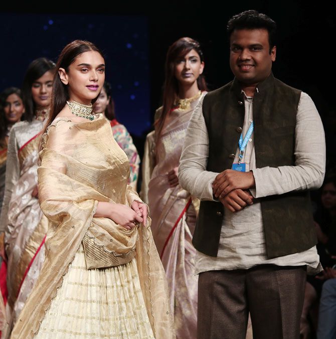 Aditi Rao Hydari and Shailesh Singhania at Lakme Fashion week