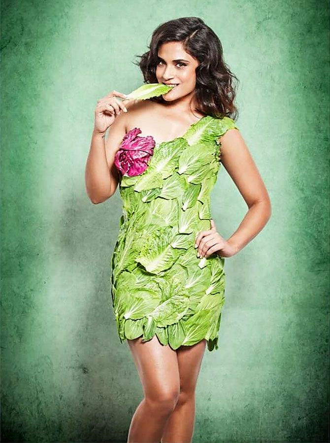 Richa Chaddha in a lettuce dress