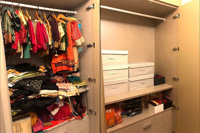 Wardrobe before and after